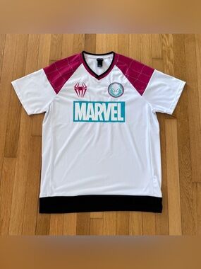 Ghost Spider Gwen Stacy Baseball Jersey Men L Marvel Spider-Man Cosplay Costume
